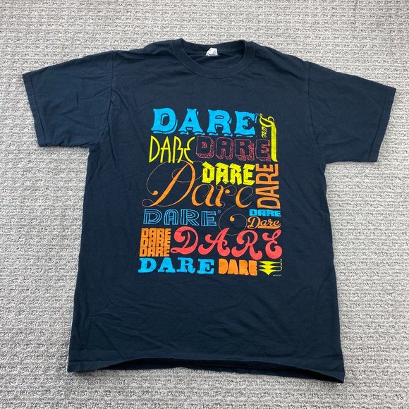 DARE Shirt Men Medium Black D.A.R.E. To Resist Drugs and Violence Graphic Retro - Picture 1 of 9